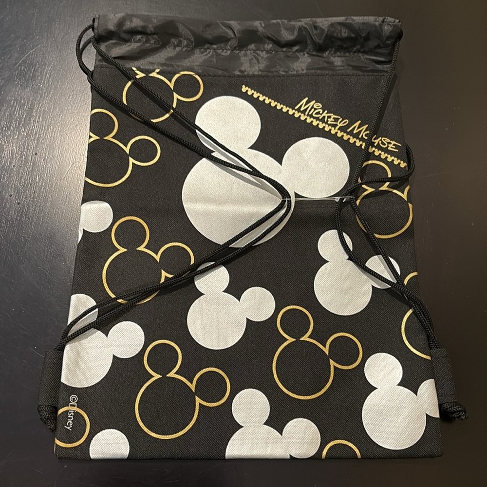 Disney Mickey Mouse Canvas Drawstring Backpack Bag NWOT